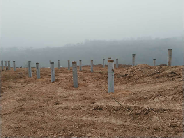 水泥管樁打樁效果